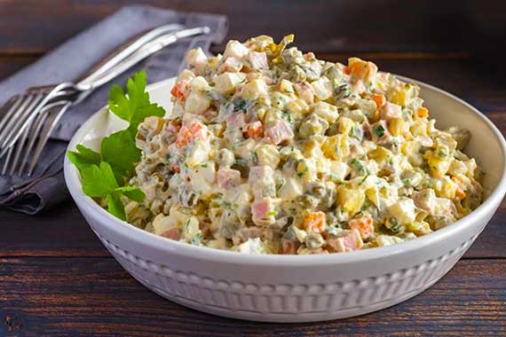 Georgian dish - Olivie salad