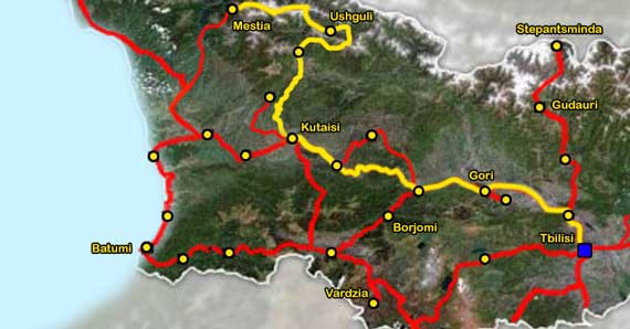 Why Me Travel - Map of the Anniversary Svaneti Holiday Day 4